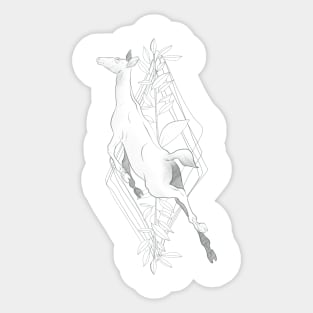 Deer Abstract Sketch Composition Sticker